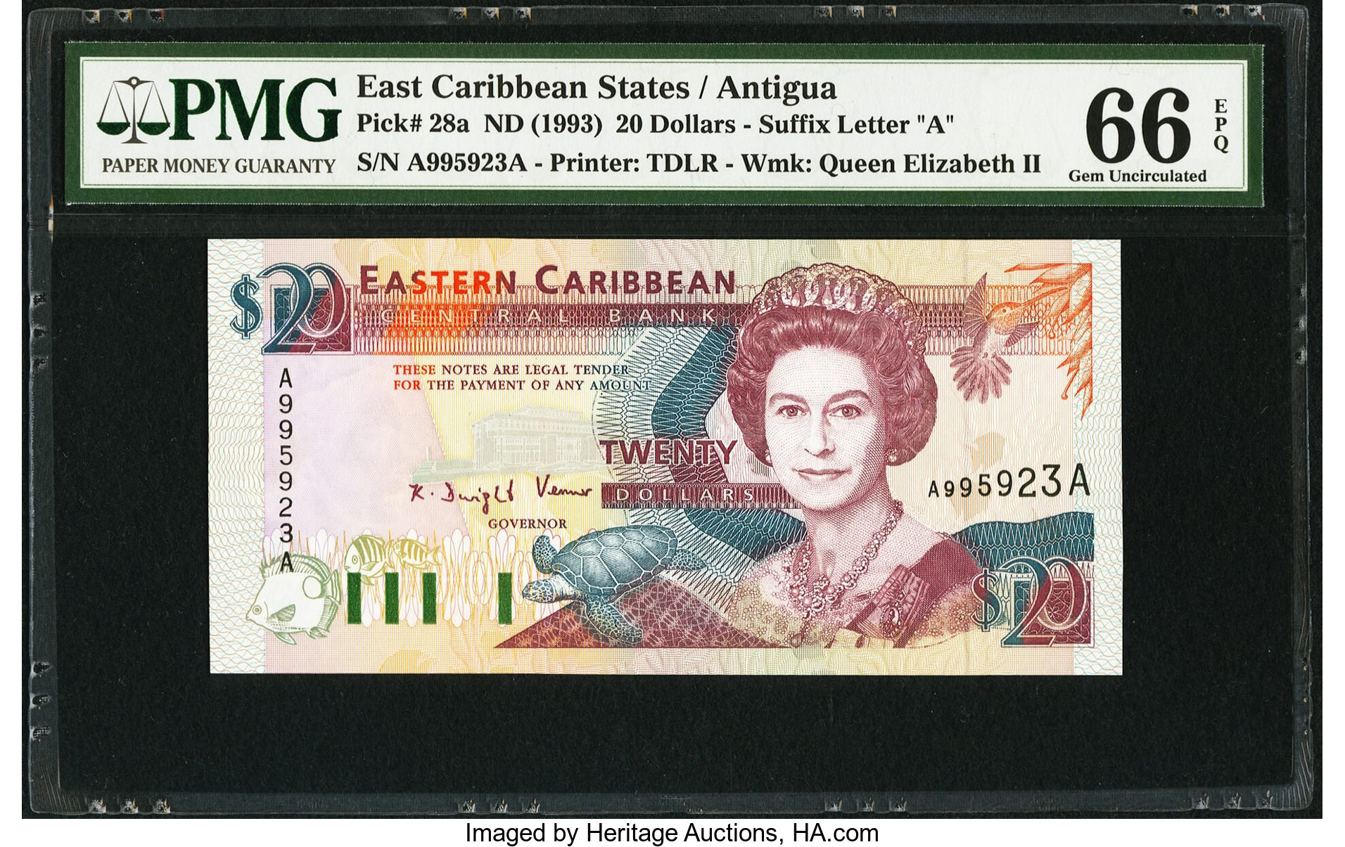 image for: East Caribbean States  20 dollars (B212v)