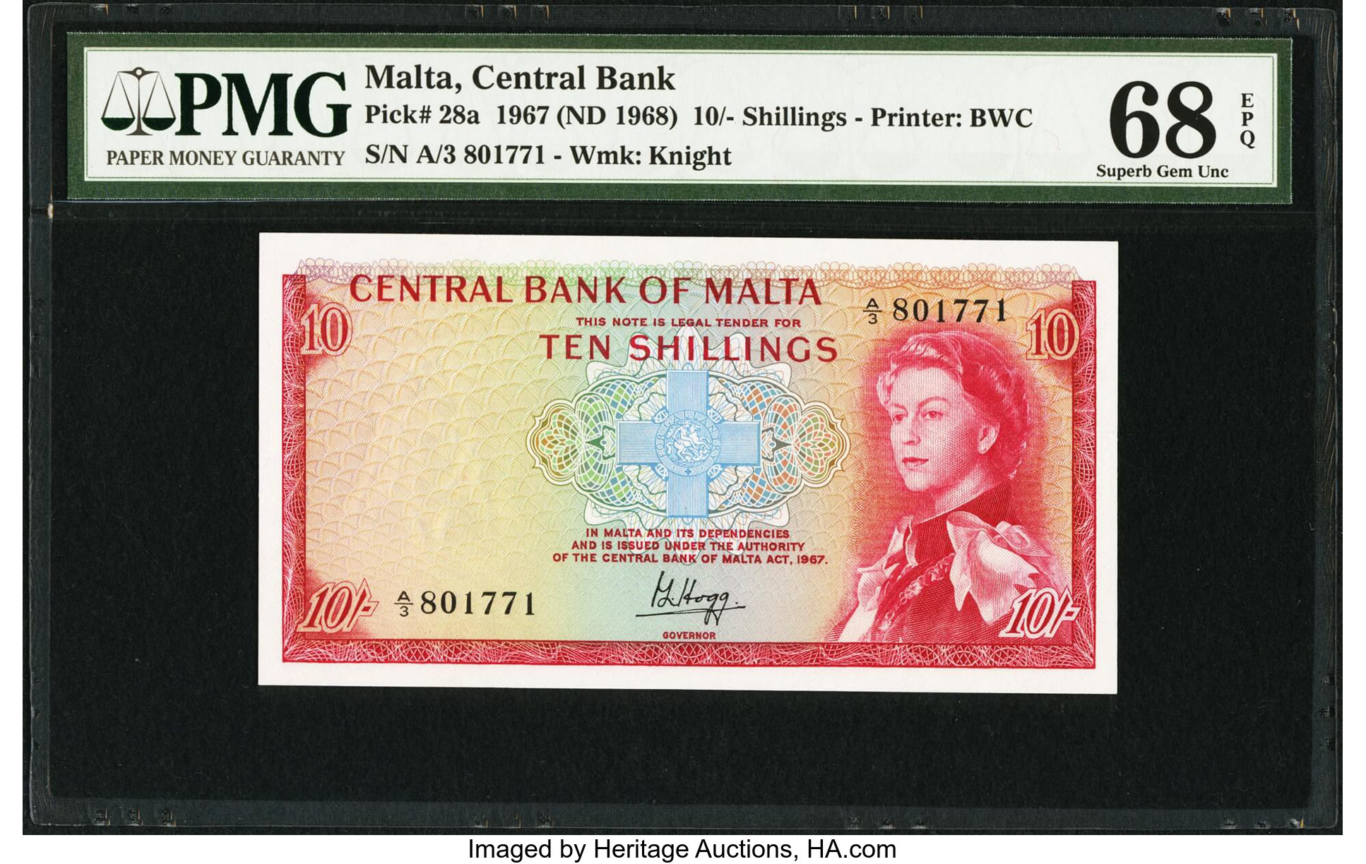 image for: Malta  10 shillings (B201at)