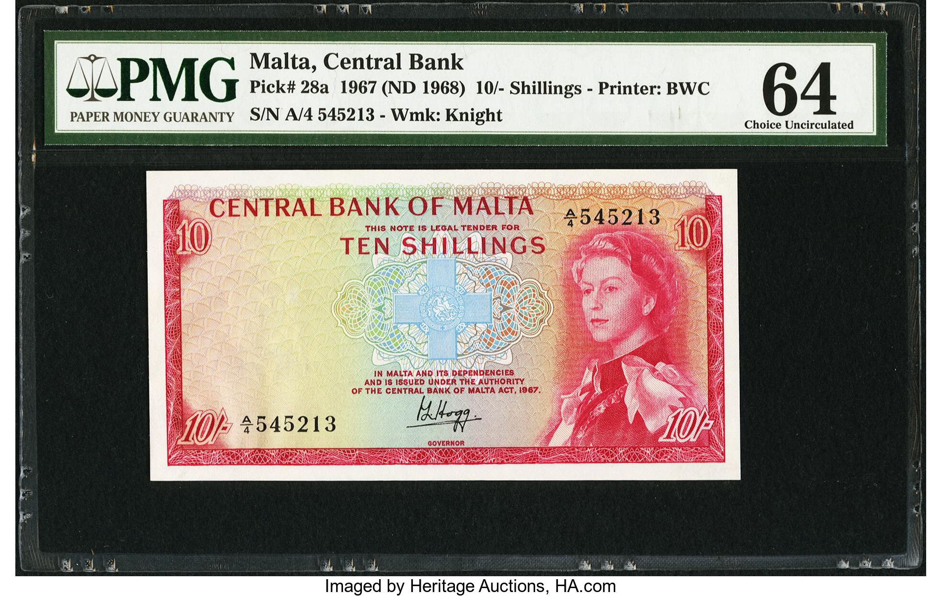 image for: Malta  10 shillings (B201ap)