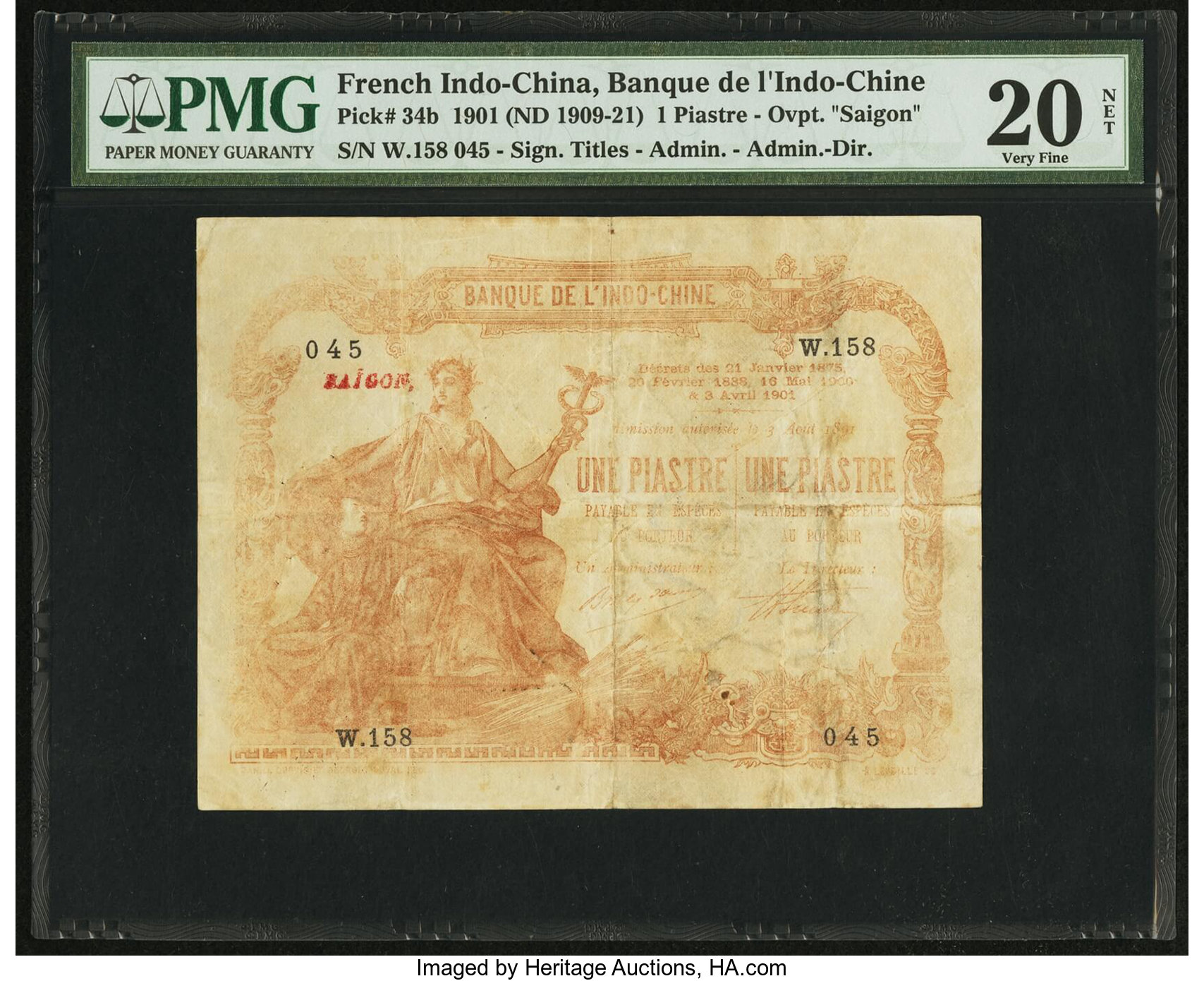 image for: French Indo-China  1 piastre(B114a)