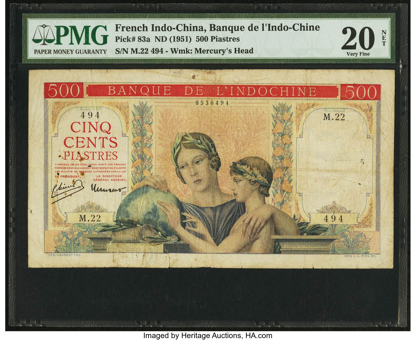 image for: French Indo-China  500 piastres(B167a)