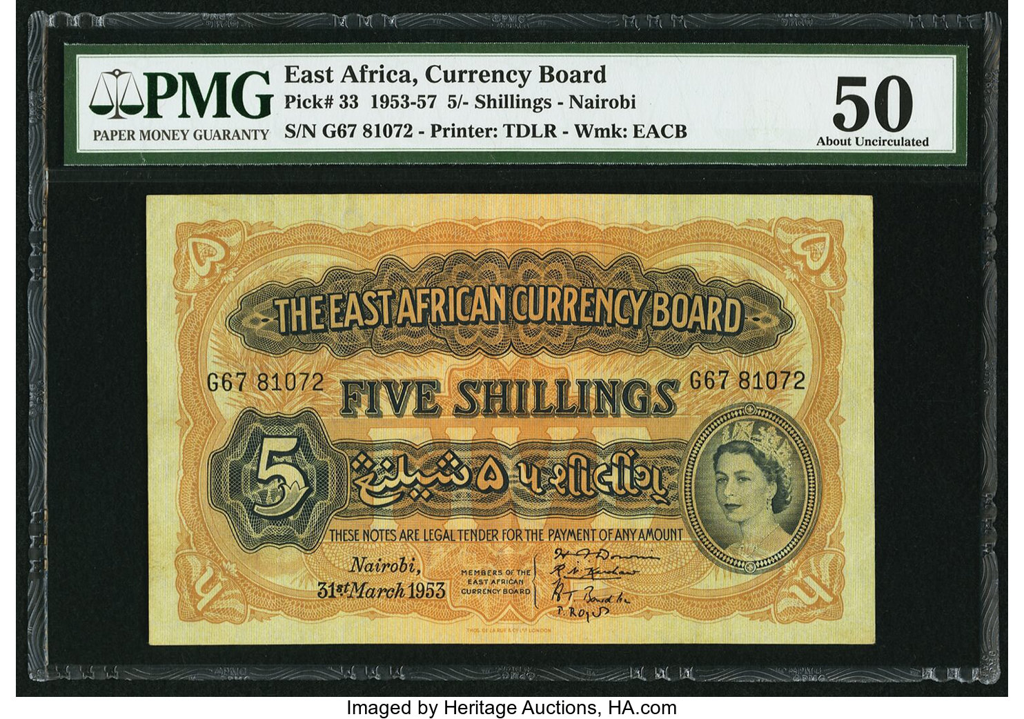 image for: East Africa  5 shillings(B223e)