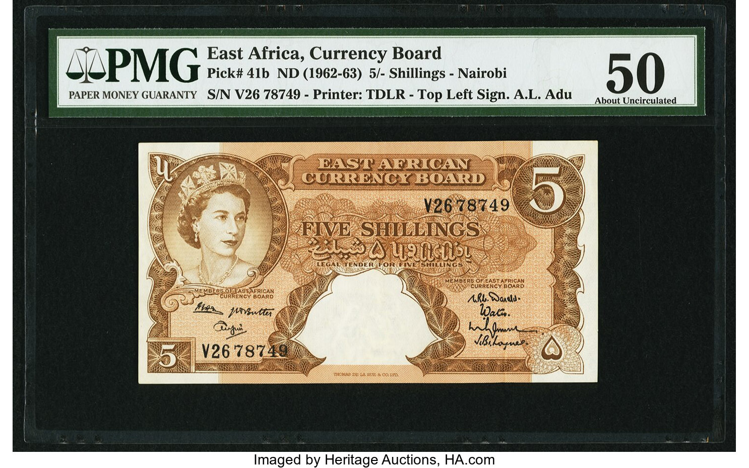 image for: East Africa  5 shillings(B227c)