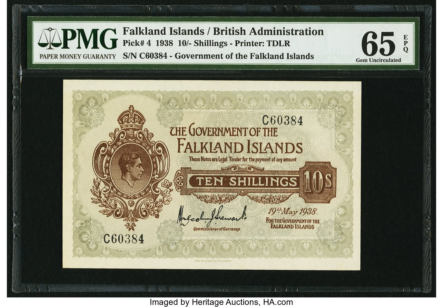 image for: Falkland Islands  10 shillings (B209as)