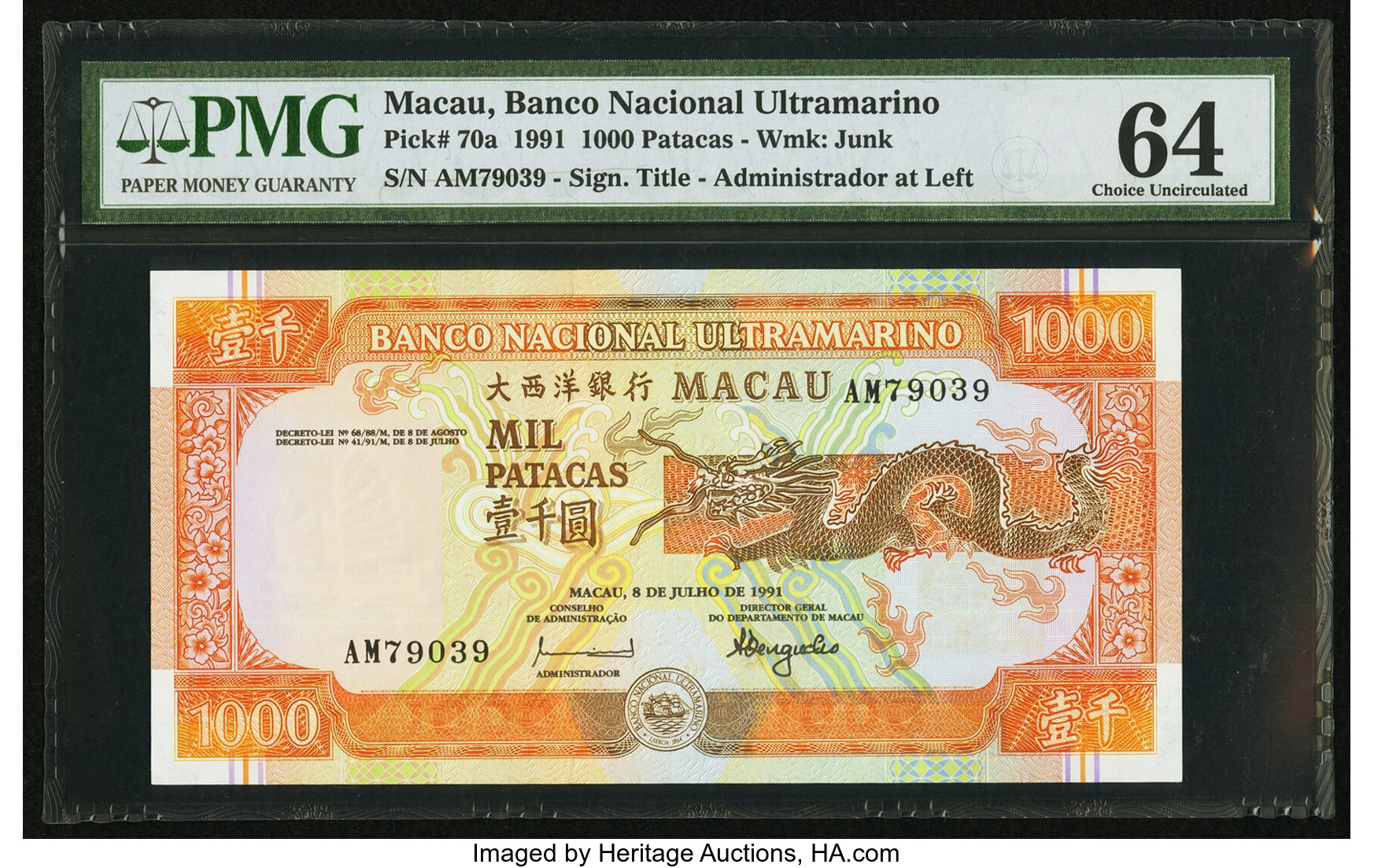 image for: Macau  1,000 patacas (B067es)