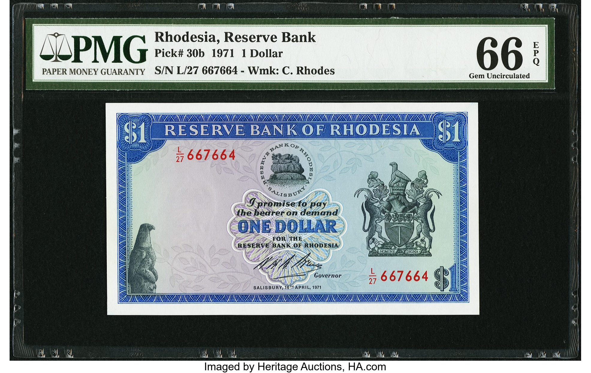 image for: Rhodesia  1 dollar(B107g)