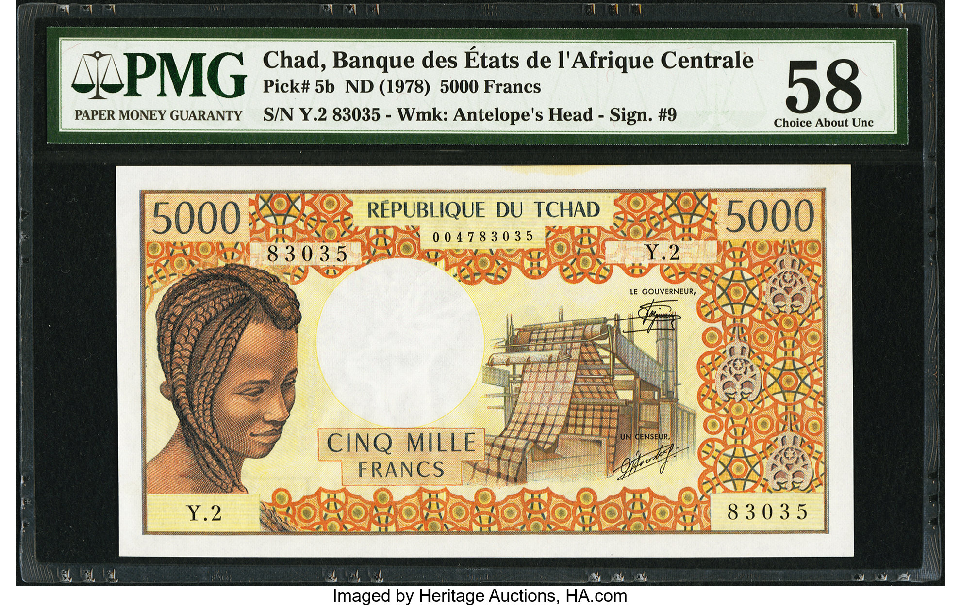 image for: Chad  5,000 francs (B204a)