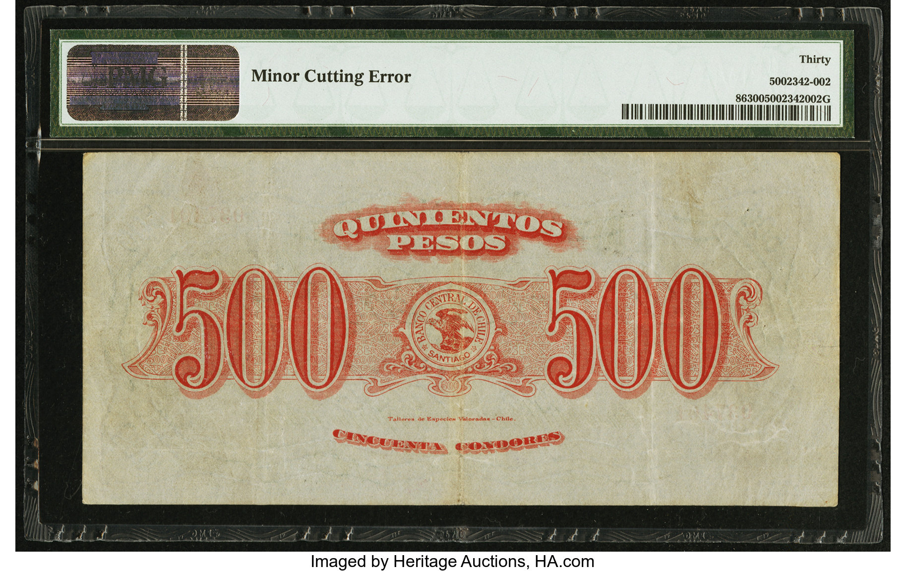 image for: Chile  500 pesos = 50 condors(B216a)