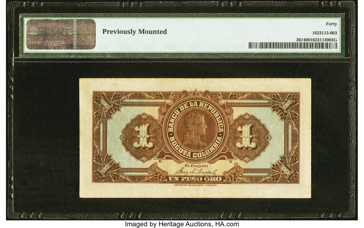 image for: Colombia  1 peso oro(B905a)