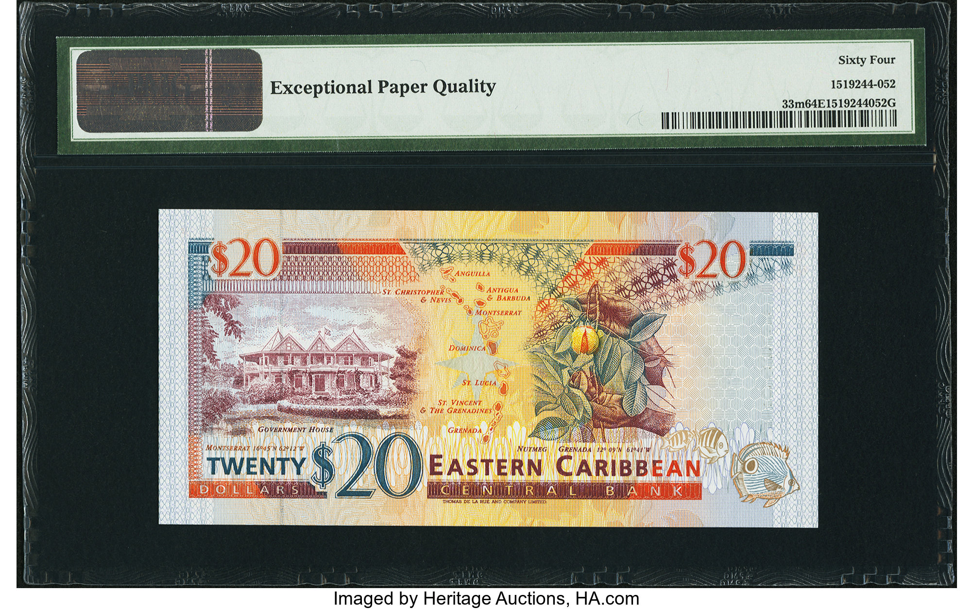 image for: East Caribbean States  20 dollars (B217d)