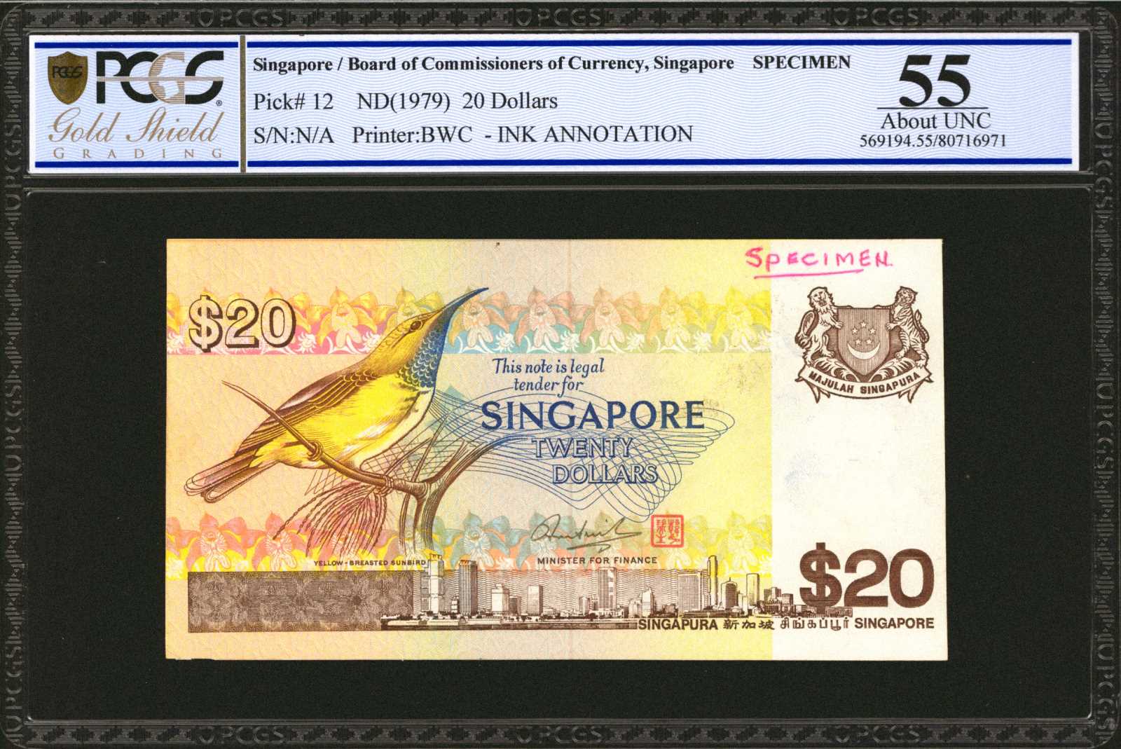image for: Singapore  20 dollars (B113a)