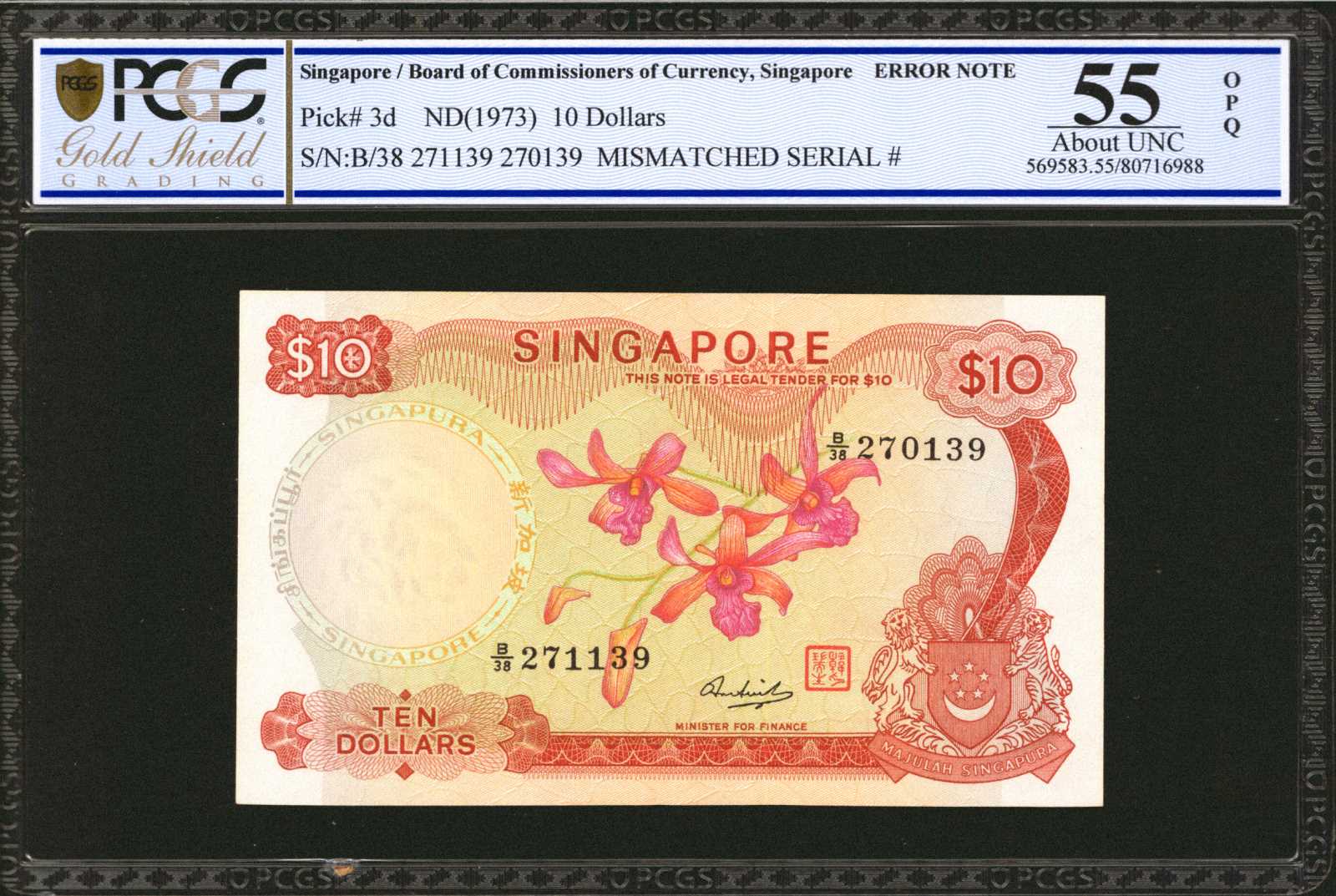 image for: Singapore  10 dollars (B103cs)