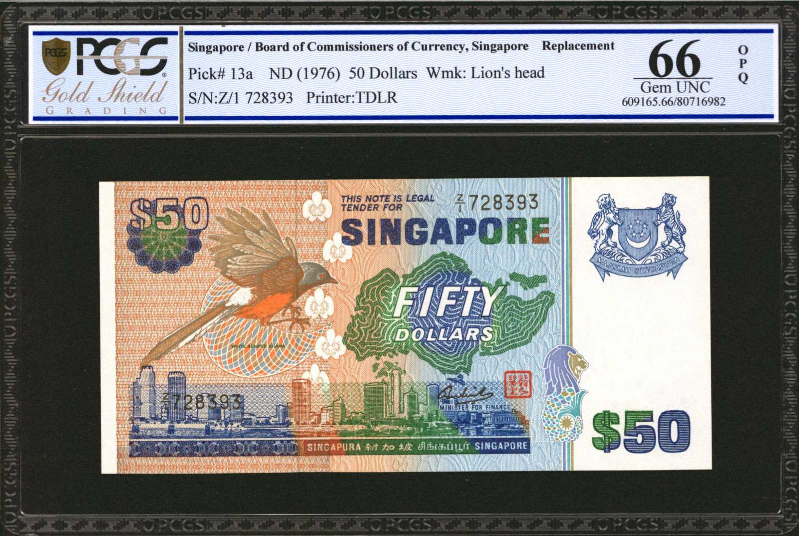 image for: Singapore  50 dollars (B114az)