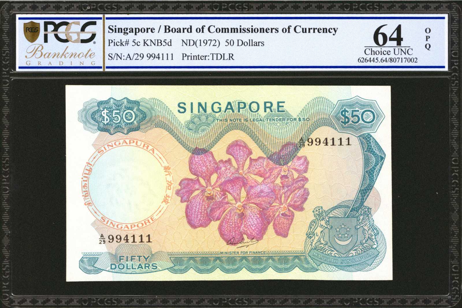 image for: Singapore  50 dollars (B105dz)
