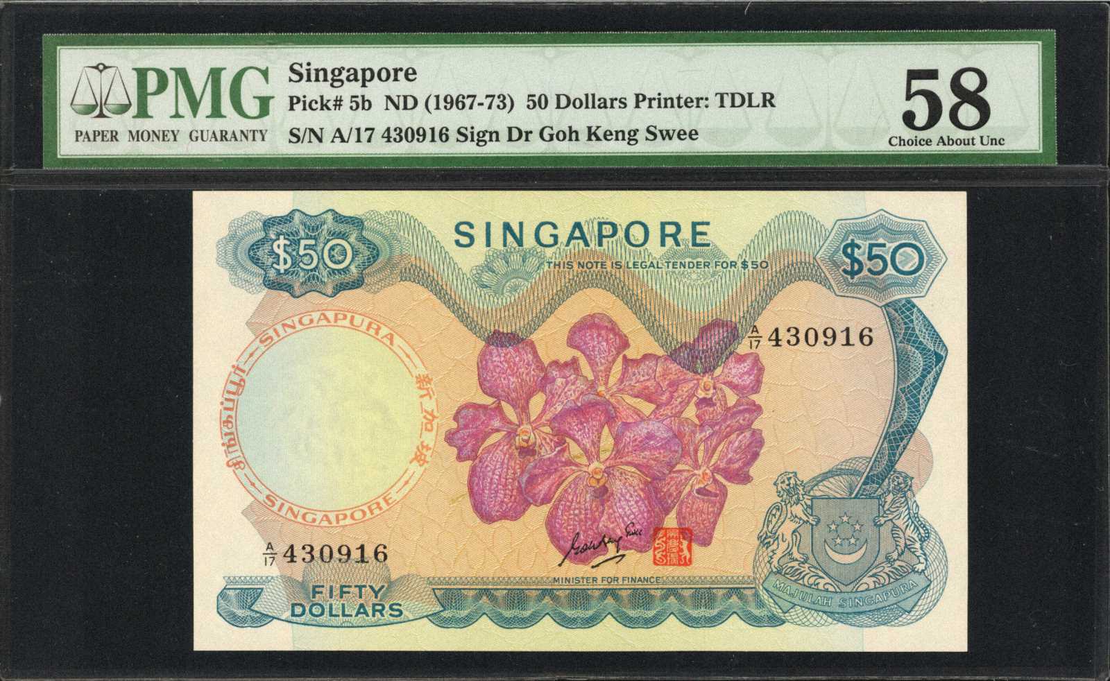 image for: Singapore  50 dollars (B105ds)