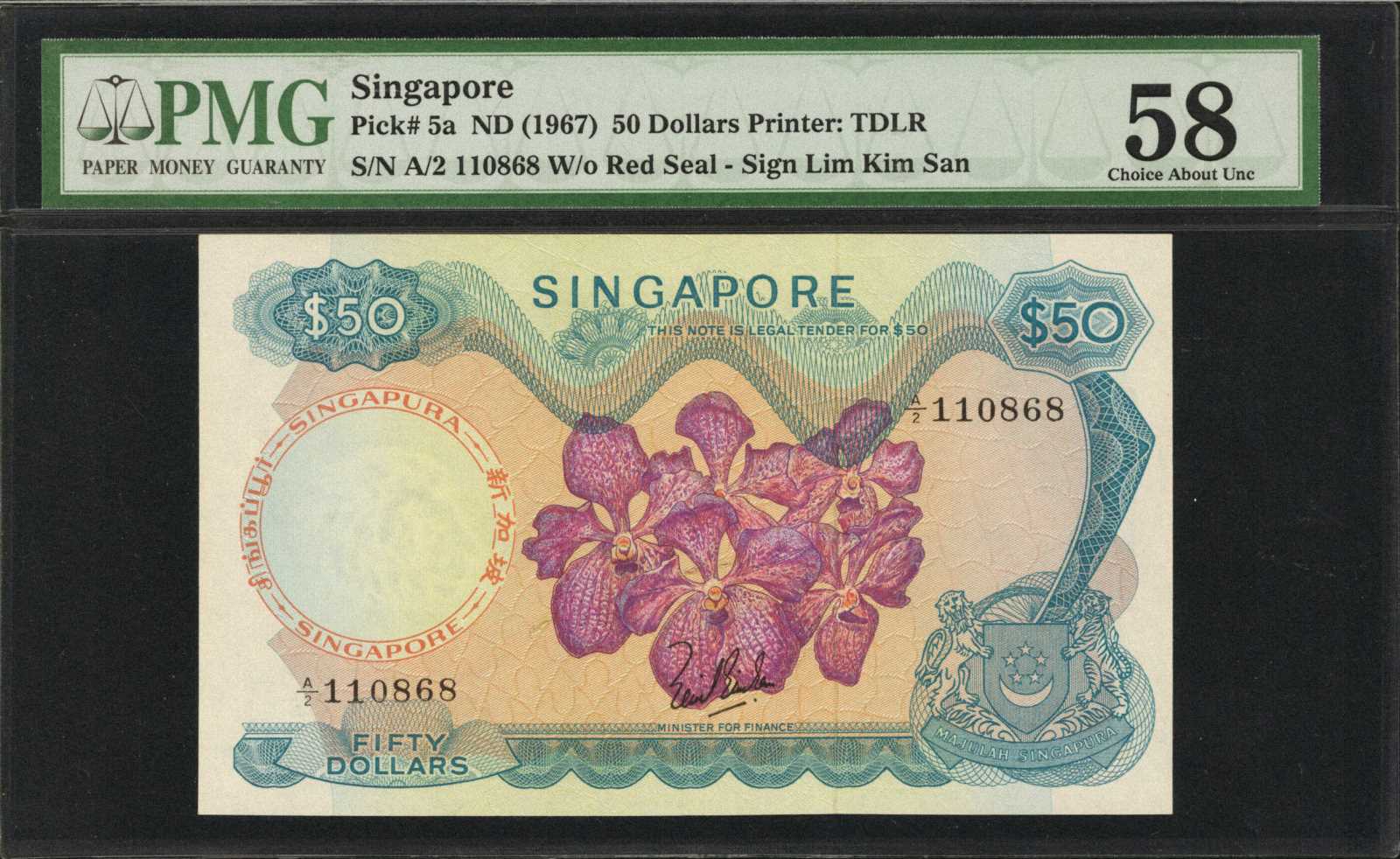image for: Singapore  50 dollars (B105dz)
