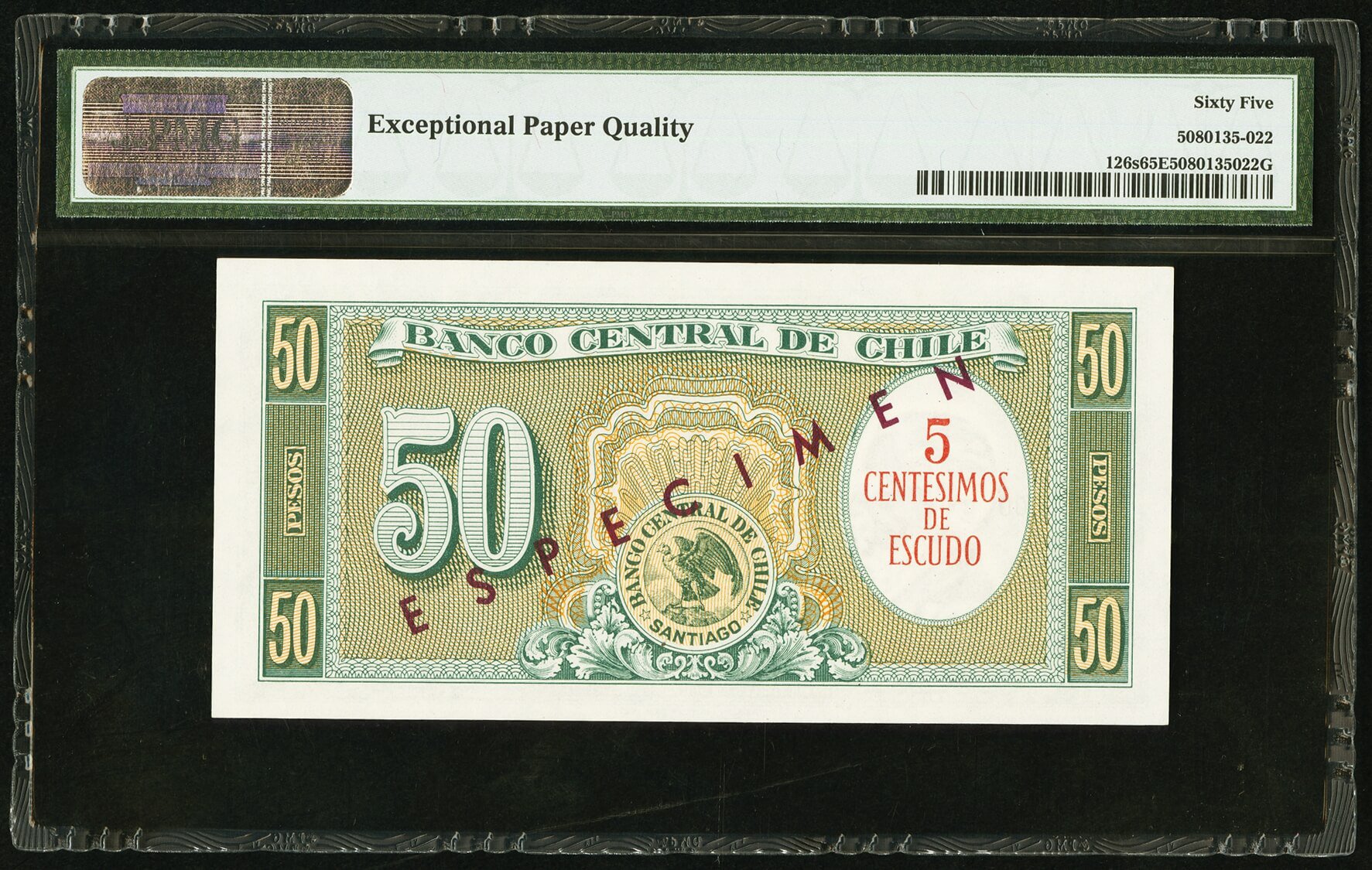 image for: Chile  5 centesimos on 50 pesos(B260a)