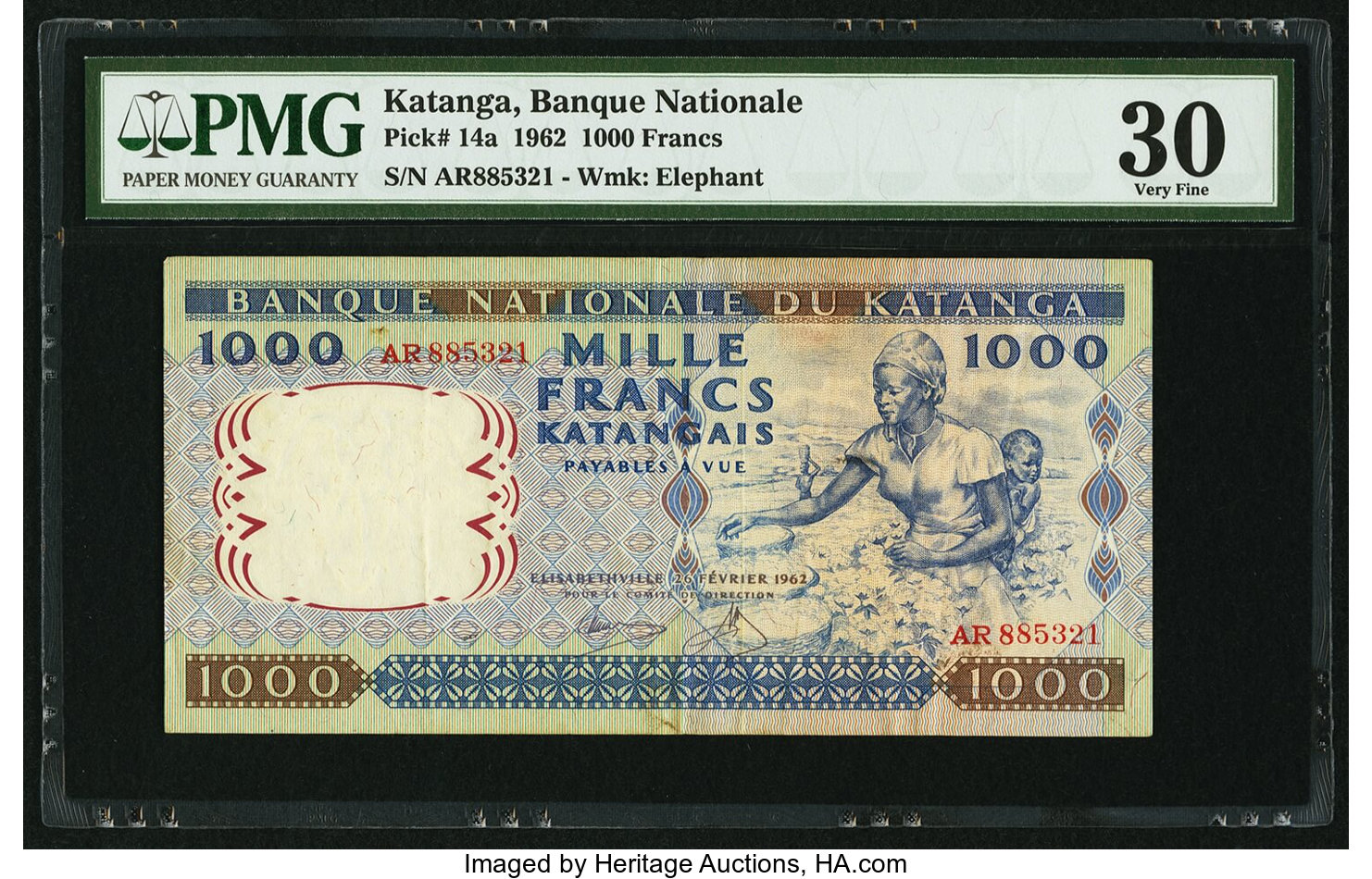image for: Katanga  1,000 francs(B211a)