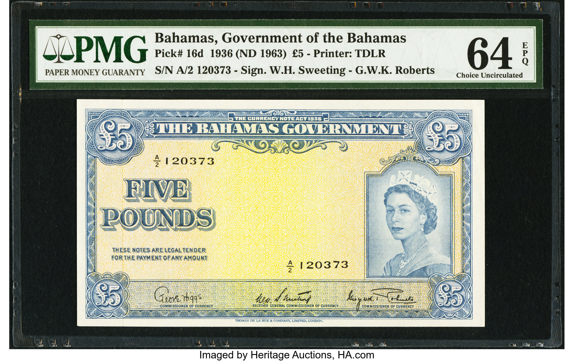 image for: Bahamas  5 pounds(B115c)