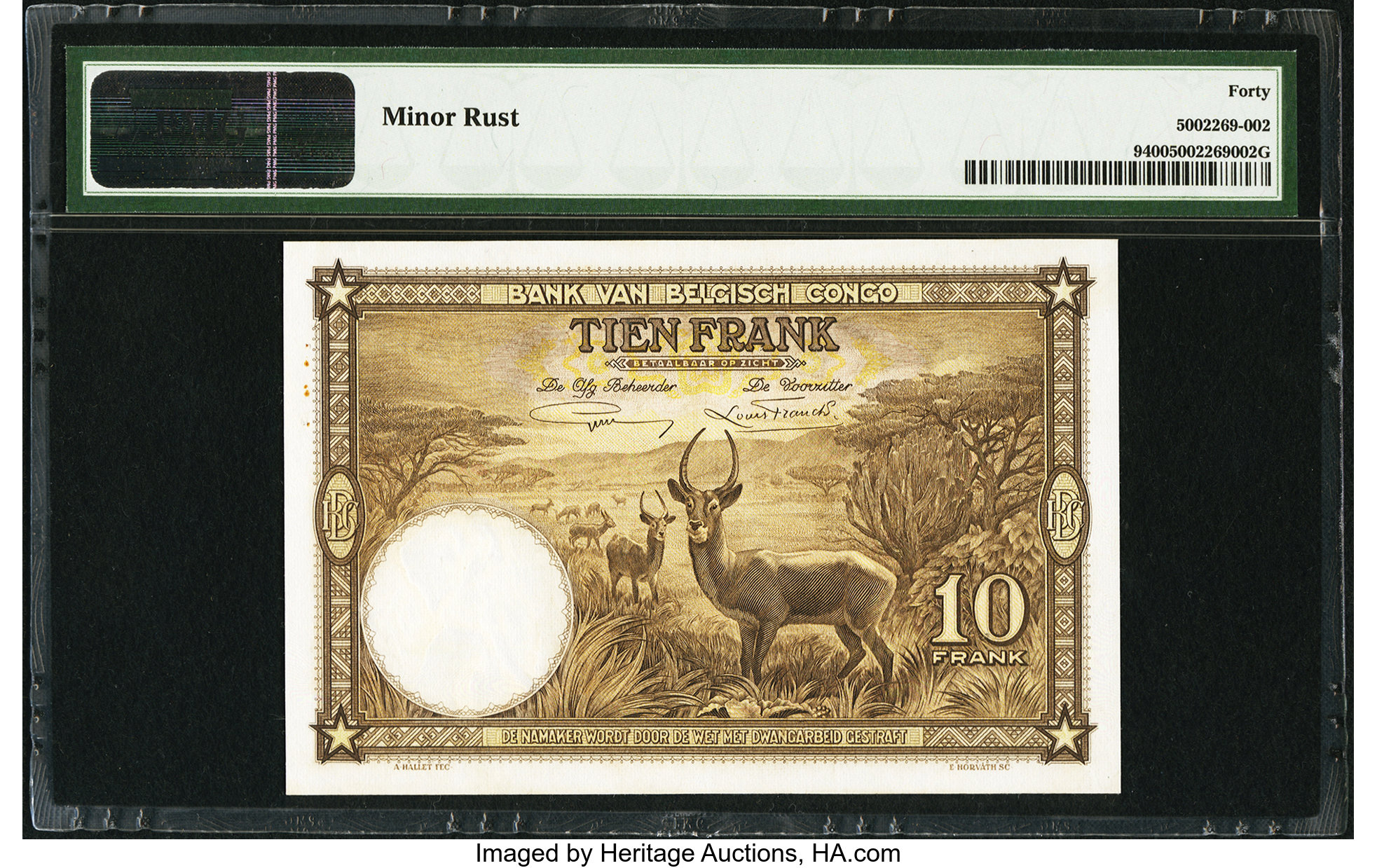 image for: Belgian Congo  10 francs (B204as3)