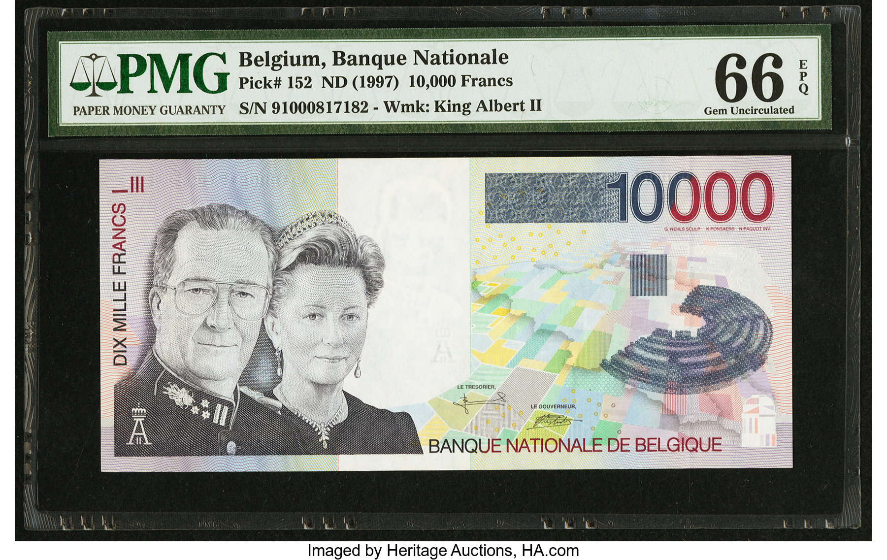 image for: Belgium  10,000 francs (B595as)