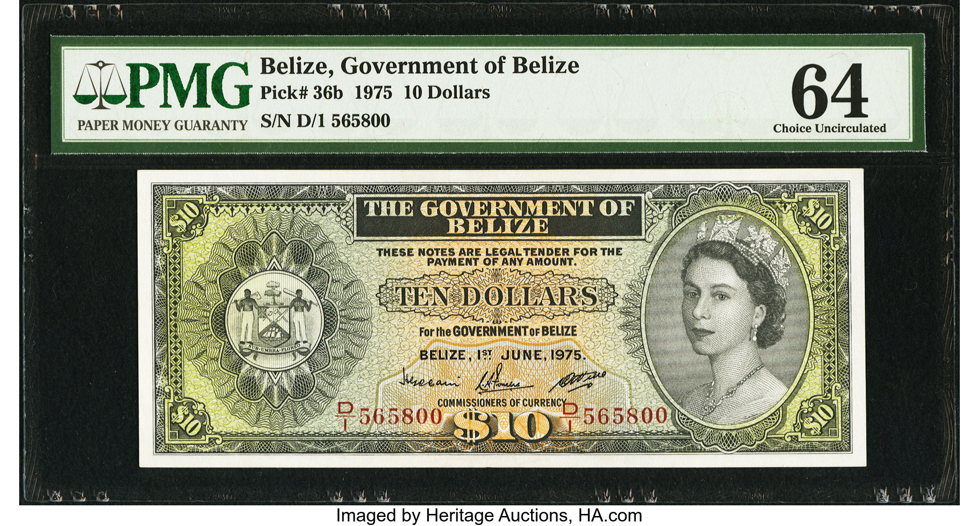 image for: Belize  10 dollars (B104a)