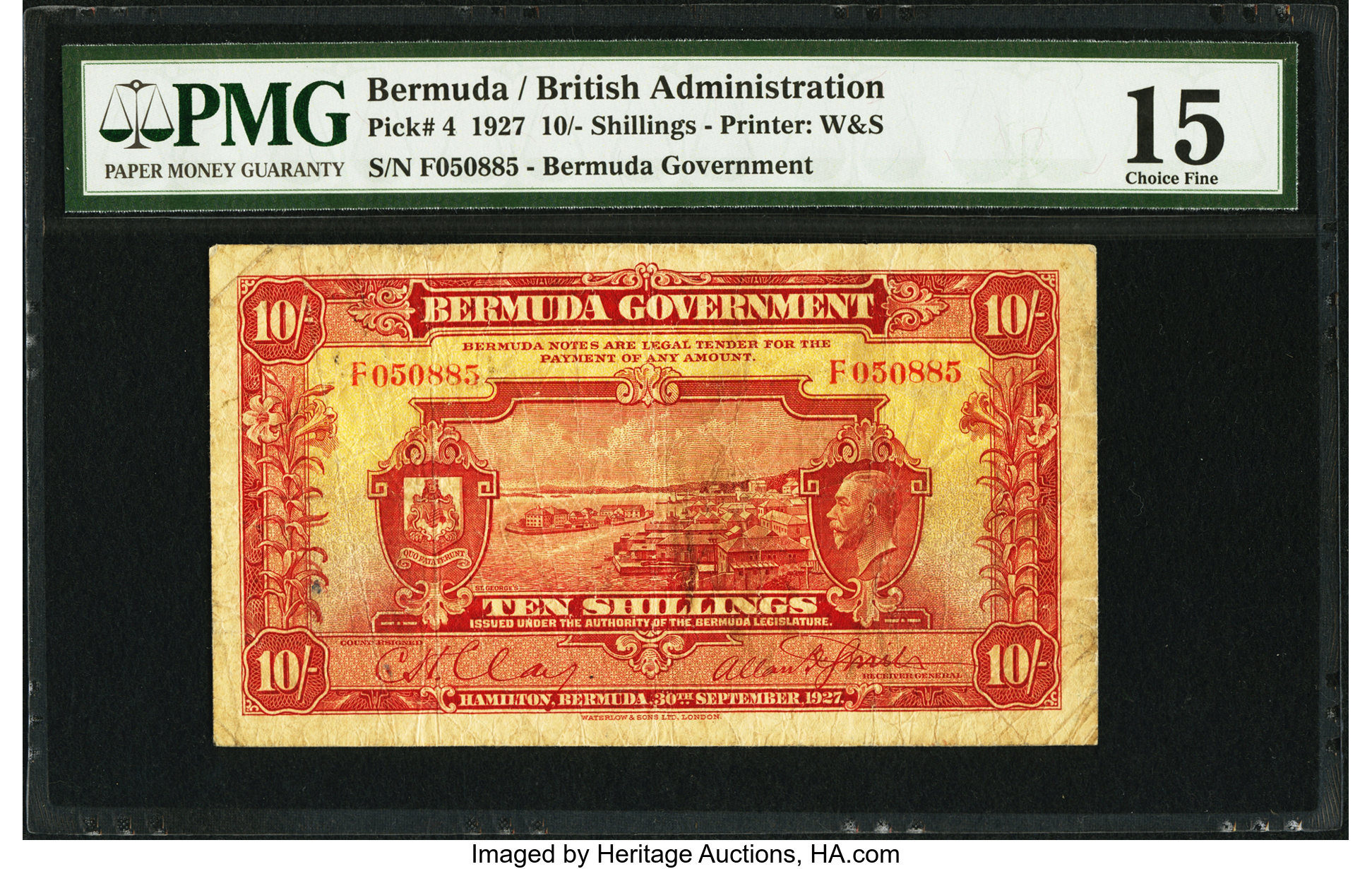 image for: Bermuda  10 shillings(B104a)