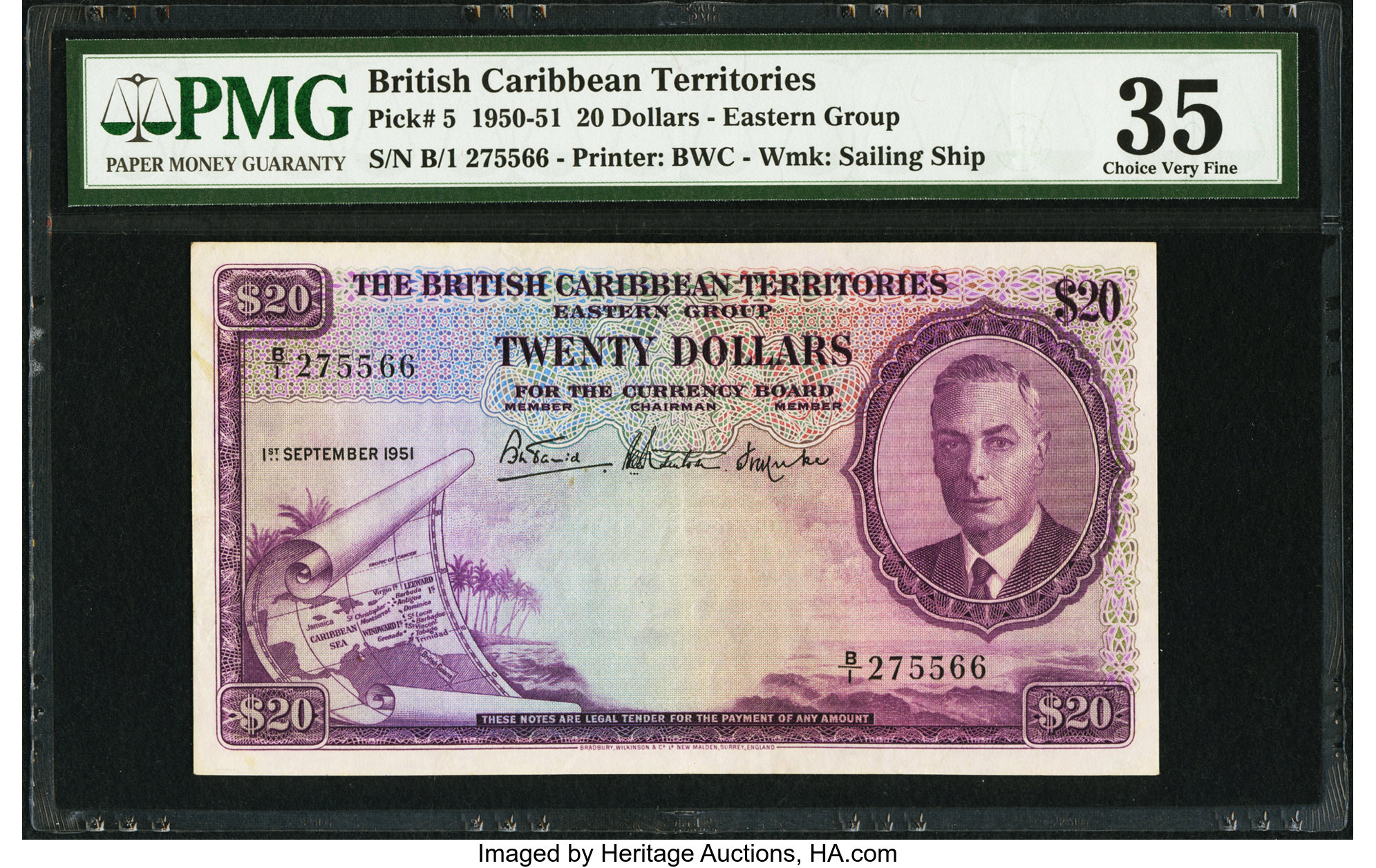 image for: British Caribbean Territories  20 dollars(B105b)