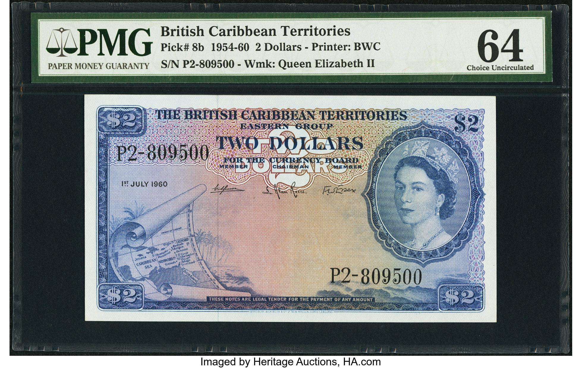 image for: British Caribbean Territories  2 dollars(B108l)