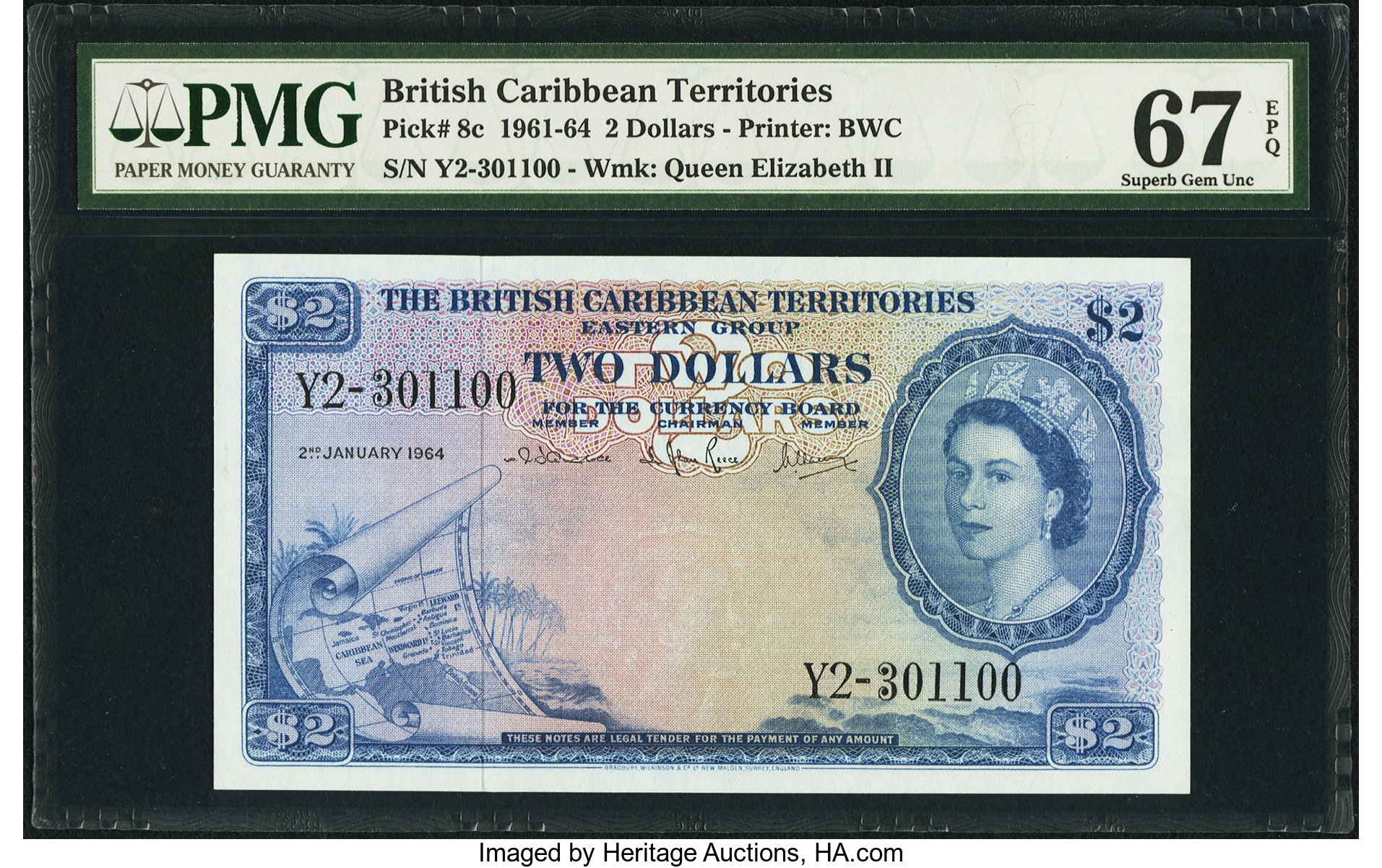 image for: British Caribbean Territories  2 dollars(B108l)