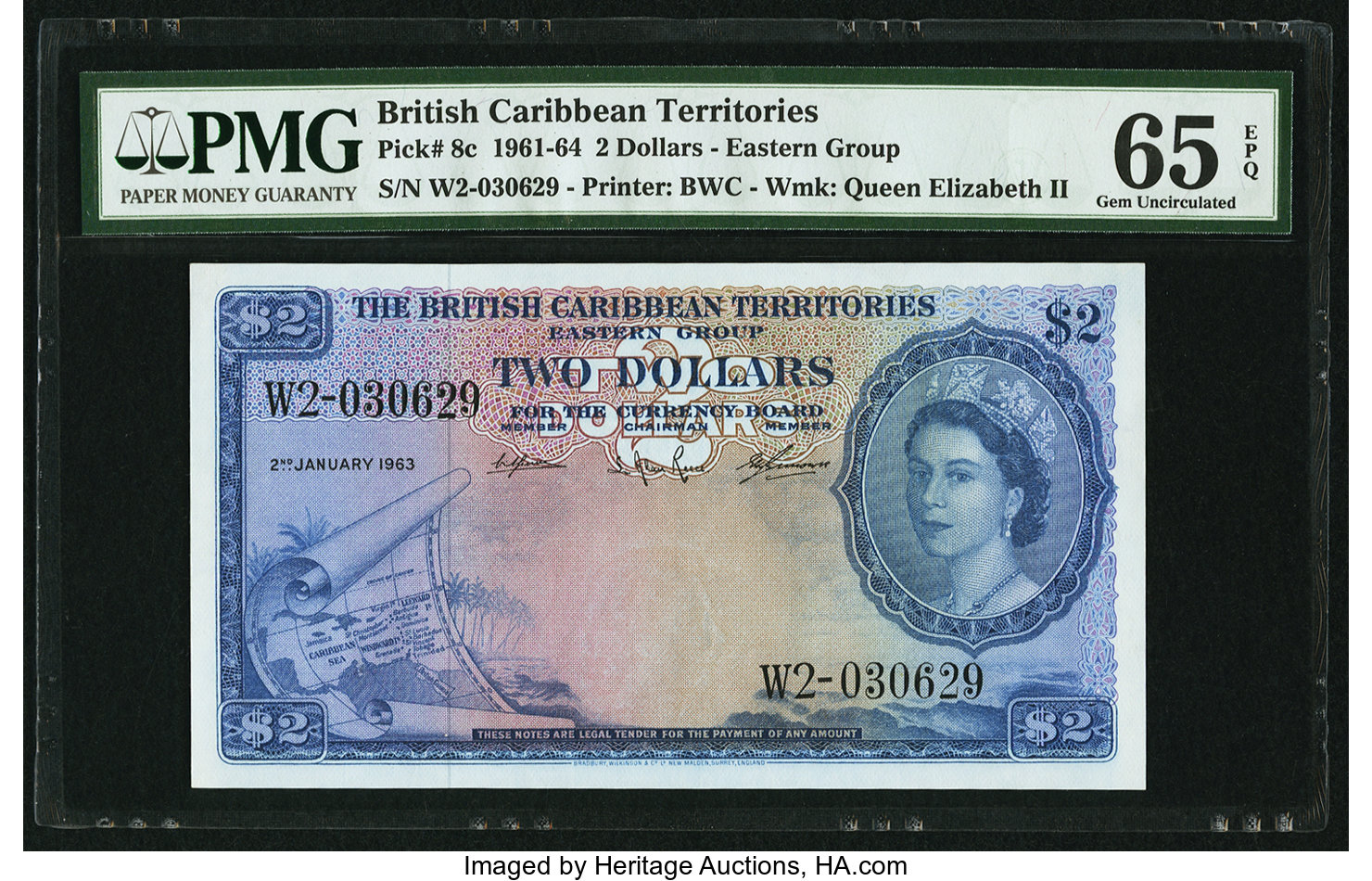 image for: British Caribbean Territories  2 dollars(B108as)