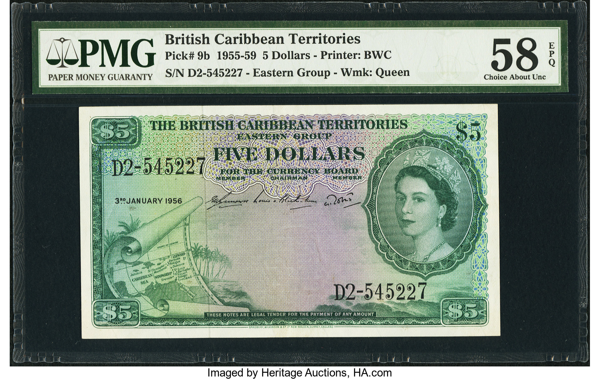 image for: British Caribbean Territories  5 dollars(B109h)