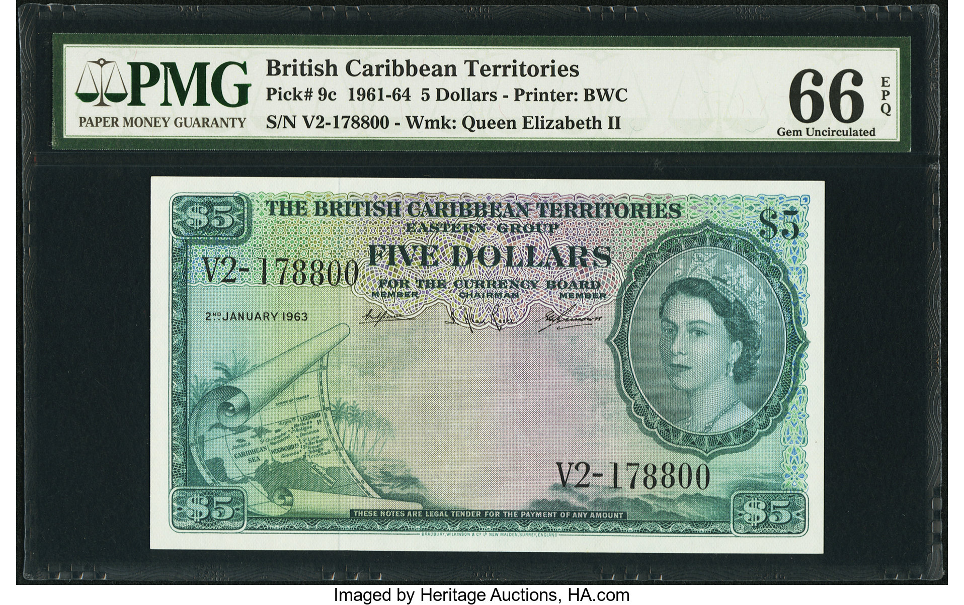 image for: British Caribbean Territories  5 dollars(B109e)