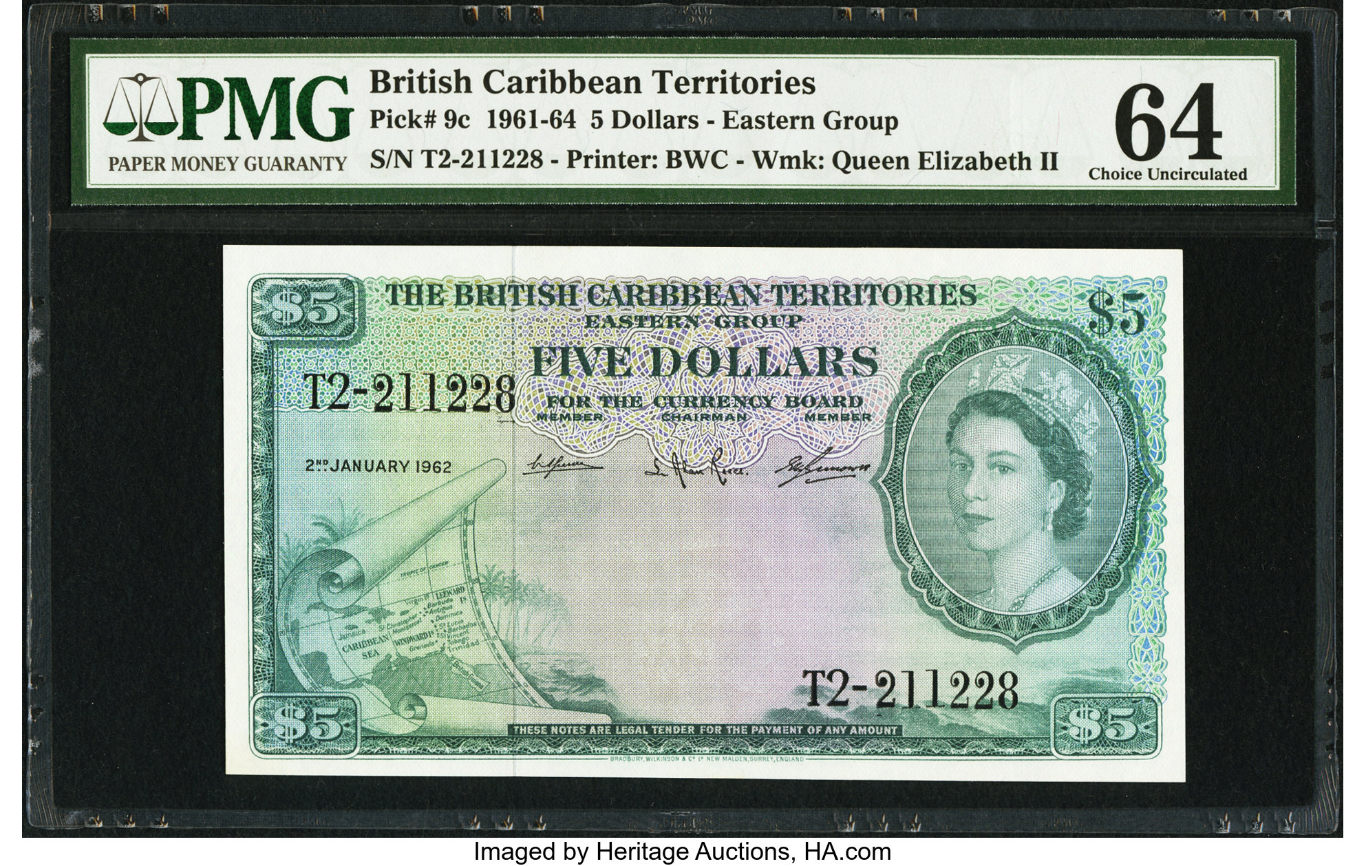 image for: British Caribbean Territories  5 dollars(B109c)