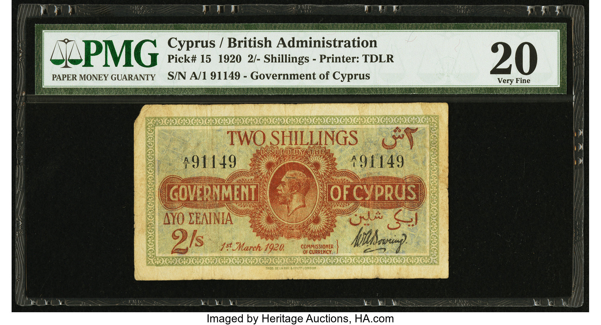 image for: Cyprus  2 shillings (B115a)