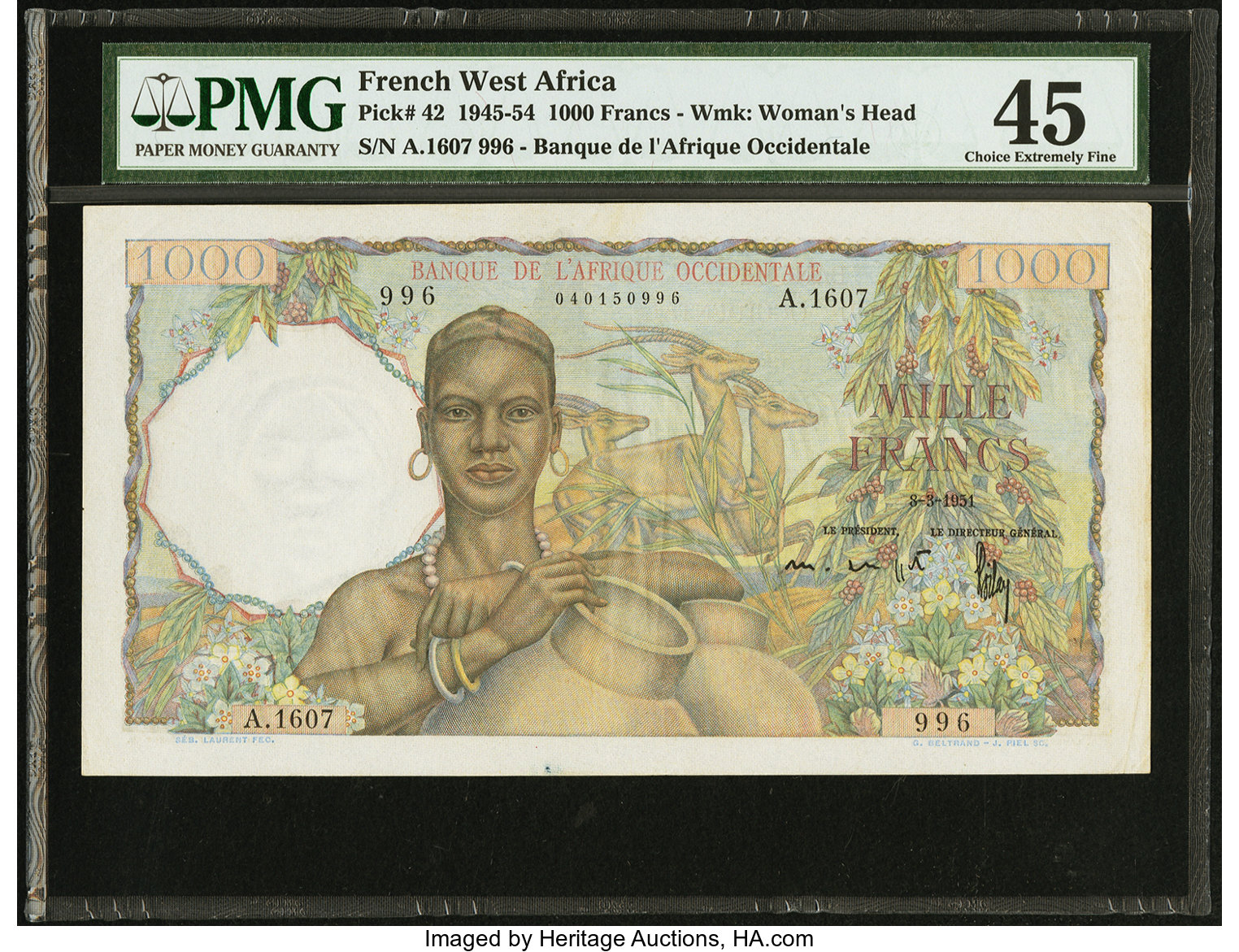 image for: French West Africa  1,000 francs(B126d)