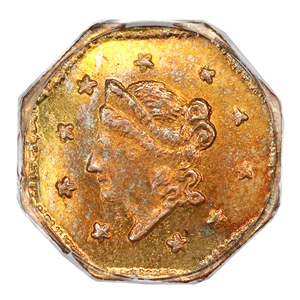 image for: 1855/4 Cal. Gold $1 PCGS MS63 (BG-511 OGH)