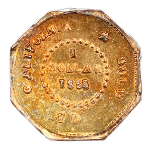 image for: 1855/4 Cal. Gold $1 PCGS MS63 (BG-511 OGH)