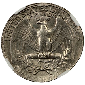 image for: Mint Error: 1986-D 25c NGC AU55 (Struck on 5c Blank)