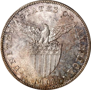 image for: PHILIPPINES. Peso, 1903-S. San Francisco Mint. PCGS MS-63.