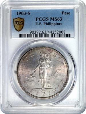 image for: PHILIPPINES. Peso, 1903-S. San Francisco Mint. PCGS MS-63.