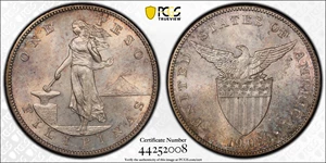 image for: PHILIPPINES. Peso, 1903-S. San Francisco Mint. PCGS MS-63.