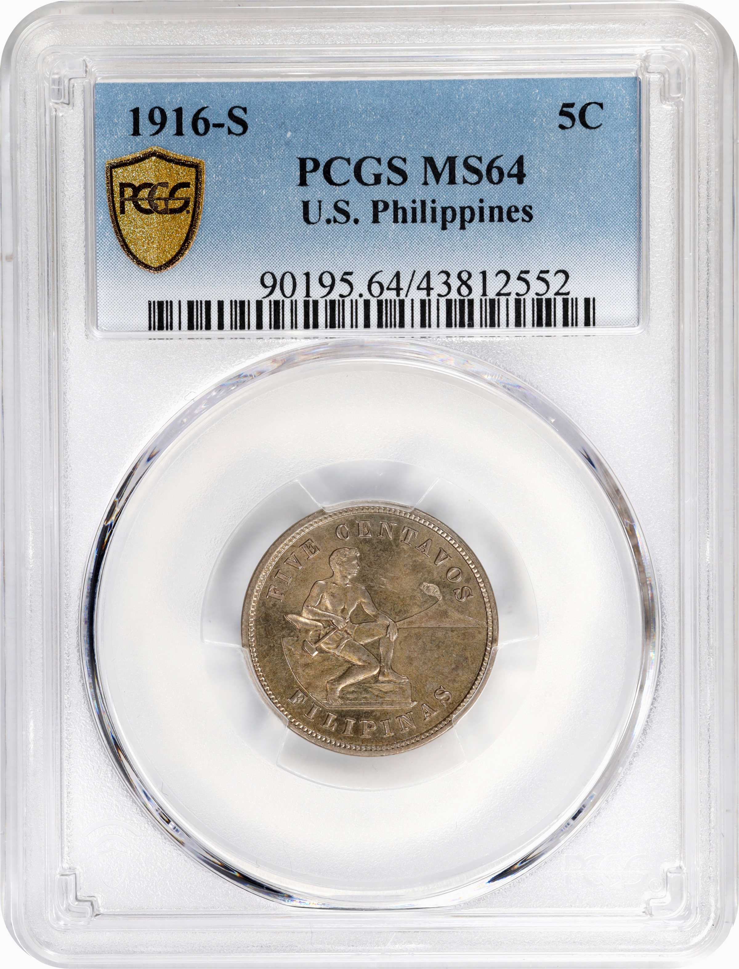 image for: PHILIPPINES. 5 Centavos, 1916-S. San Francisco Mint. PCGS MS-64.