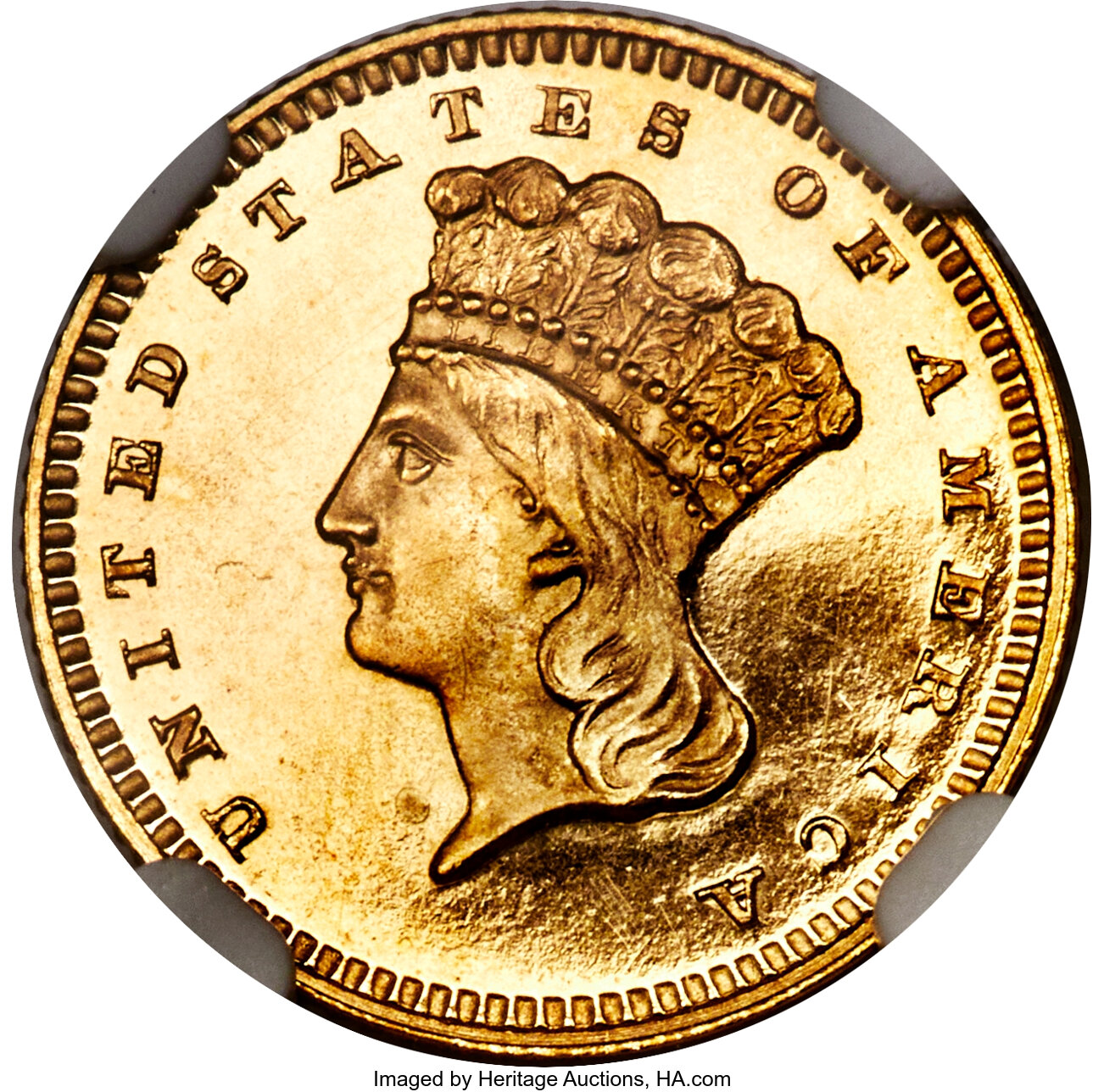 image for: 1866 G$1 PR66 Cameo NGC. JD-1, R.6....