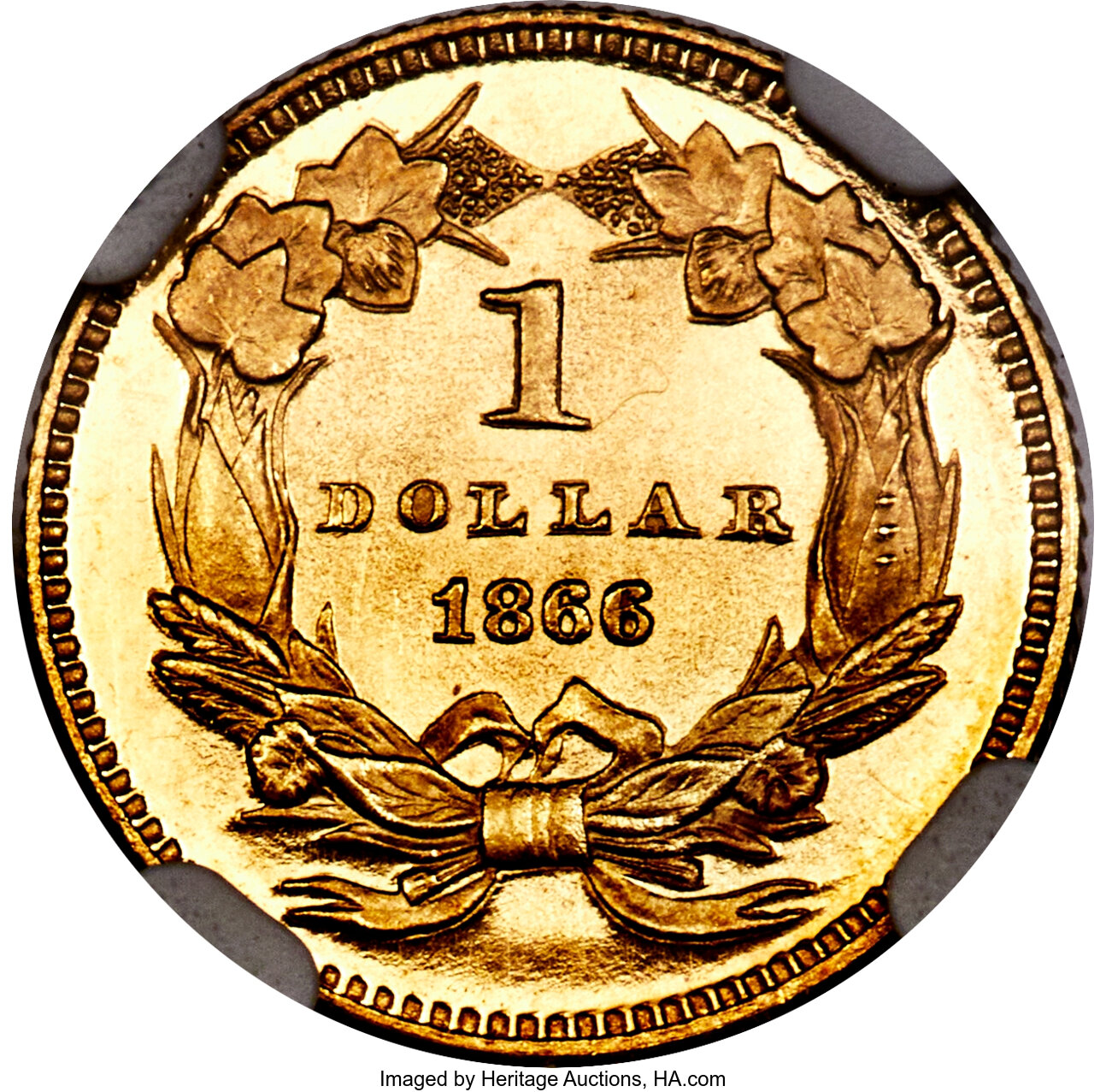 image for: 1866 G$1 PR66 Cameo NGC. JD-1, R.6....