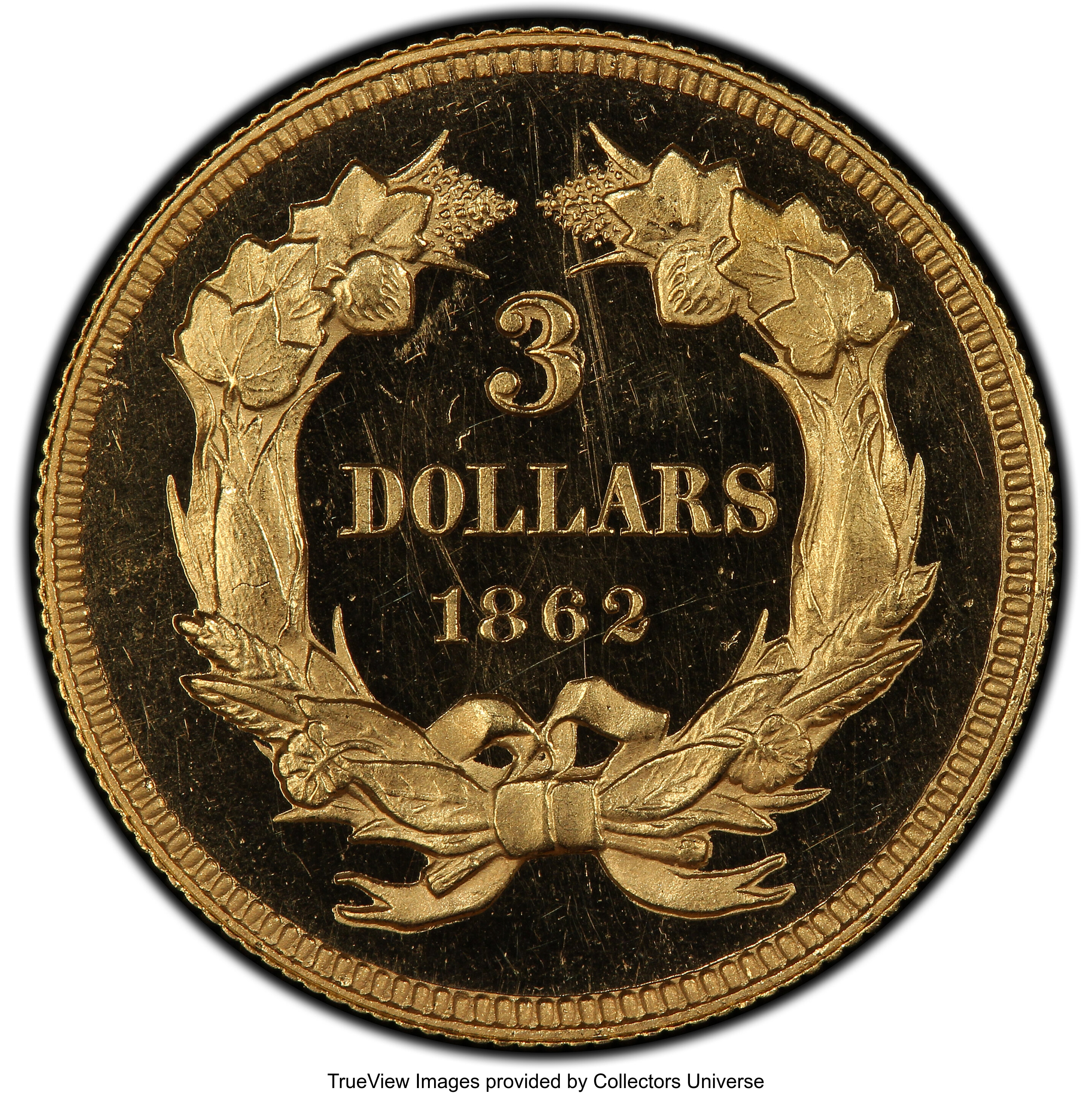image for: 1862 $3 PR65+ Deep Cameo PCGS. CAC. JD-1, High R.6....