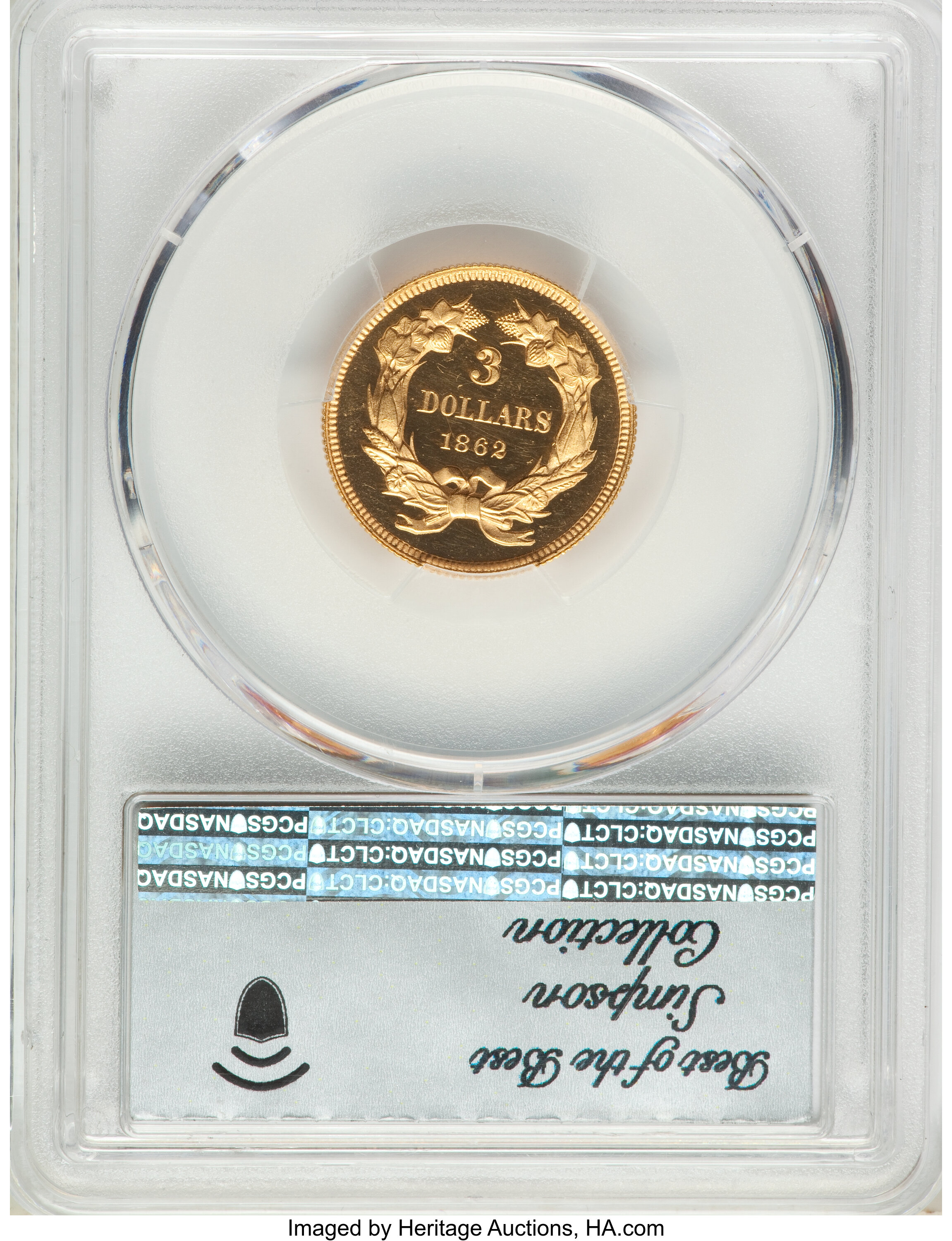 image for: 1862 $3 PR65+ Deep Cameo PCGS. CAC. JD-1, High R.6....