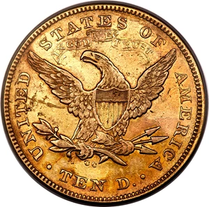 image for: 1872-CC $10 XF45 PCGS. Variety 1-B....