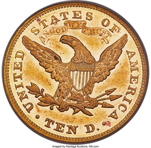 image for: 1877 $10 AU55 PCGS....