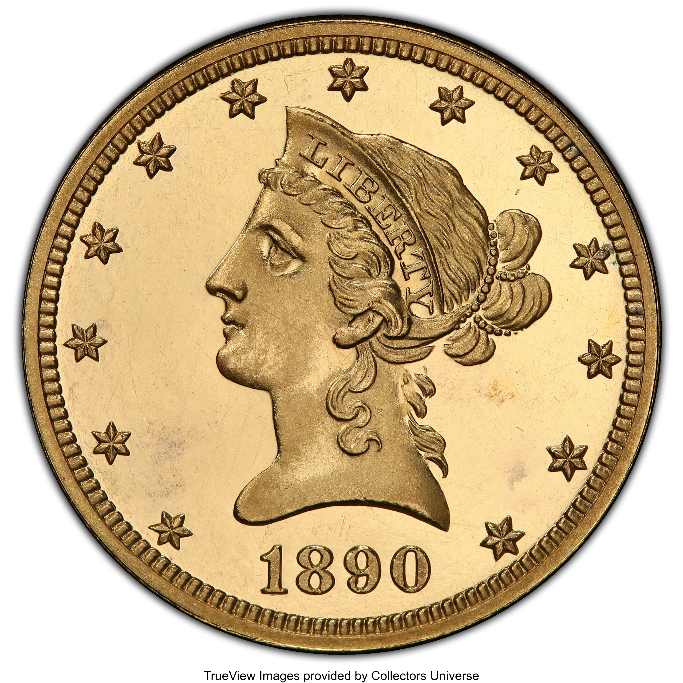 image for: 1890 $10 PR64 Deep Cameo PCGS. CAC. JD-1, Low R.6....